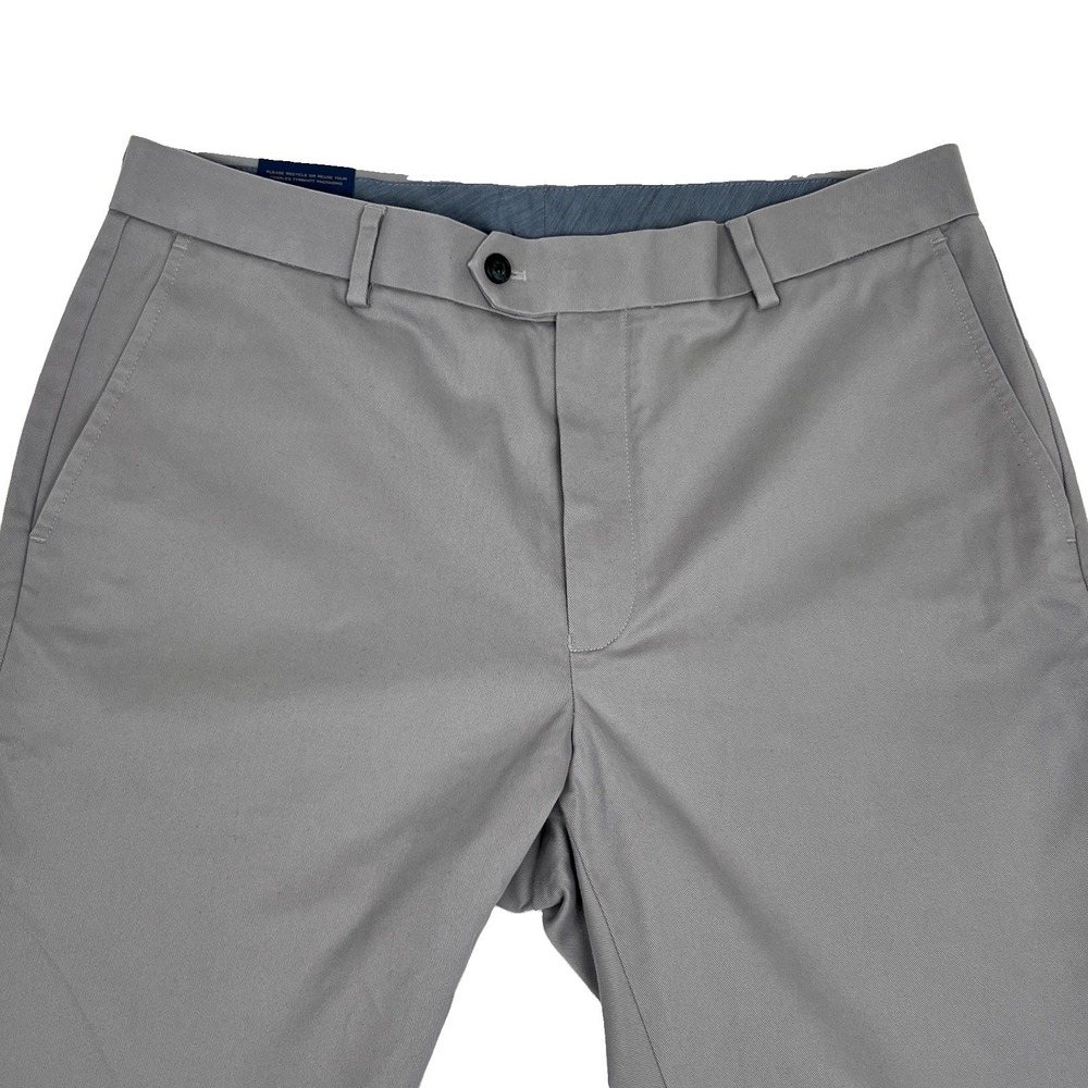 Charles Tyrwhitt Classic Fit Dress Pants 34x32 Light Gray Non-Iron Flat Front - Picture 2 of 10